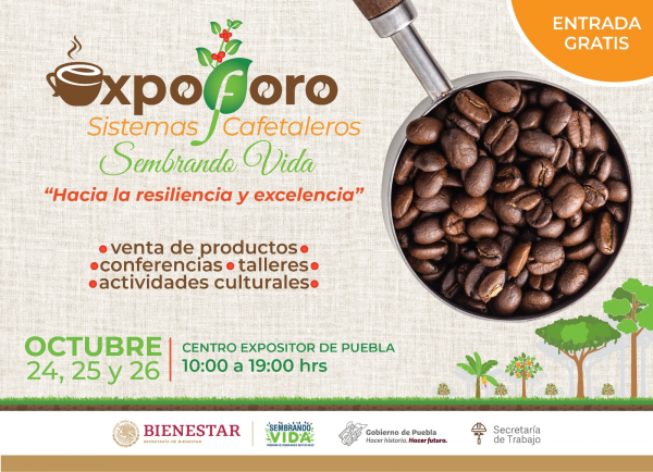 Puebla, sede nacional de Expo-Foro de Sistemas Cafetaleros