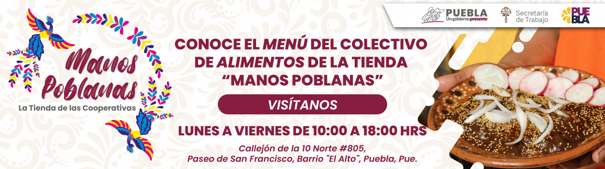 Banner menu de alimentos Manos poblanas